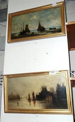 Lot 548 - Two small oils on canvas of coastal scenes, by Bourgeois, dated 1881 and 1883