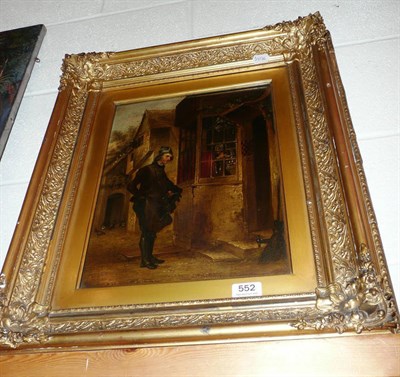 Lot 552 - After Erskine Nichol - gentleman outside a shop, oil on canvas