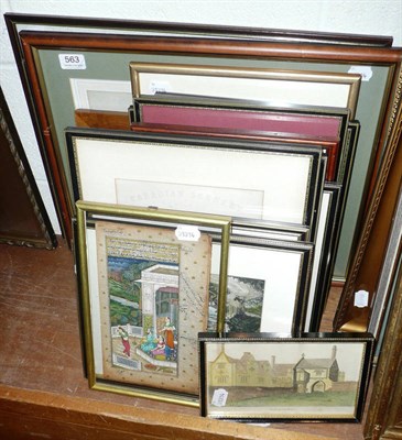 Lot 563 - Various framed topographical pictures and prints, framed watercolours, etc