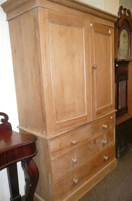 Lot 596 - Victorian pine press cupboard