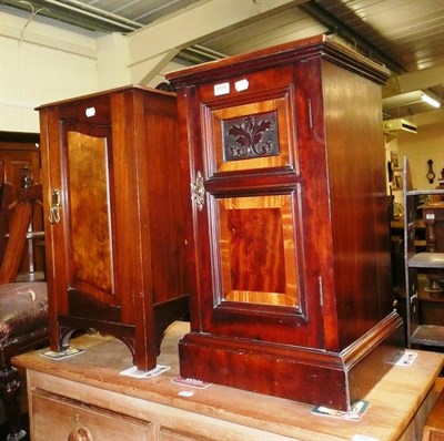 Lot 606 - Two walnut pot cupboards, three bedrooms chairs and walnut chair