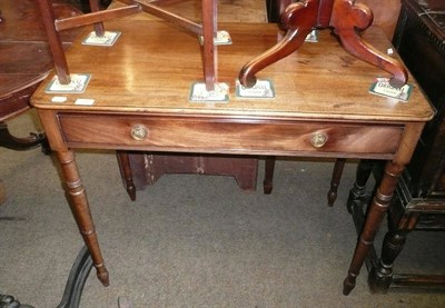 Lot 642 - 19th century mahogany side table with single drawer