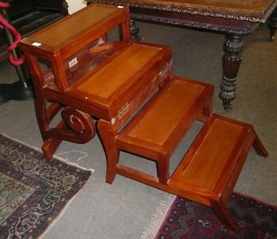 Lot 653 - Reproduction library chairs/steps