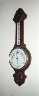 Lot 659 - Oak wheel barometer