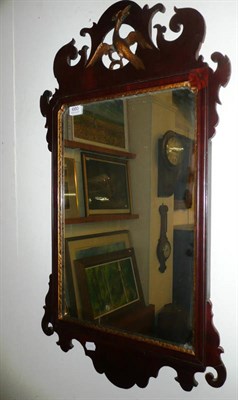 Lot 660 - 19th century mahogany fret carved wall mirror