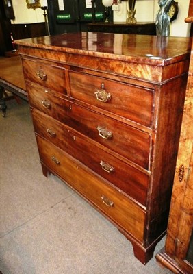 Lot 662 - 19th century mahogany straight fronted five height chest