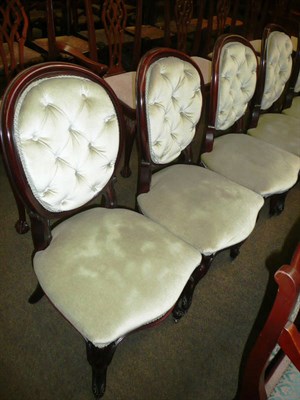 Lot 667 - Set of six Victorian mahogany framed chairs