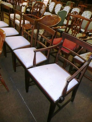 Lot 674 - Eight George III dining chairs including two carvers