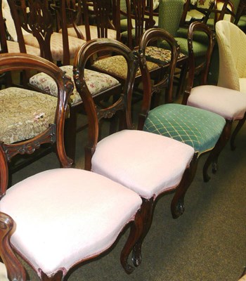 Lot 684 - Set of four 19th century balloon-back dining chairs