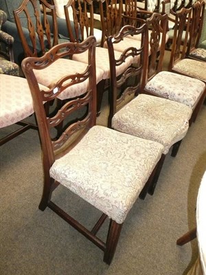 Lot 686 - Three 19th century mahogany dining chairs