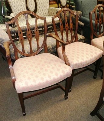 Lot 688 - Six Hepplewhite-style chairs (4 + 2)