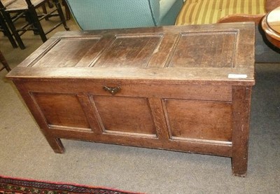 Lot 698 - Oak panelled blanket chest