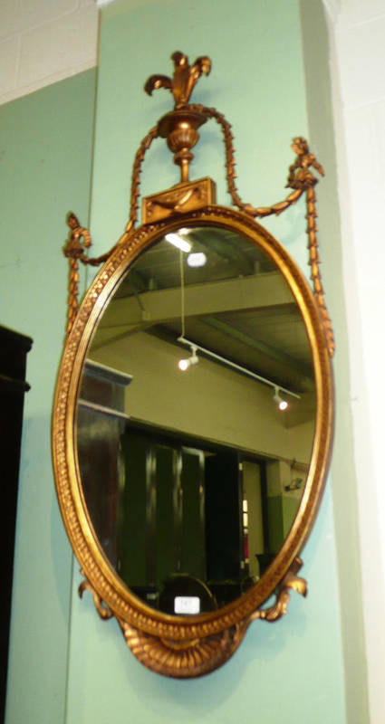 Lot 747 - Adam style mirror