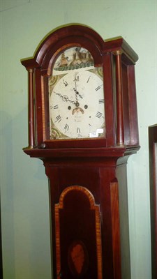 Lot 752 - Eight day mahogany inlaid longcase clock