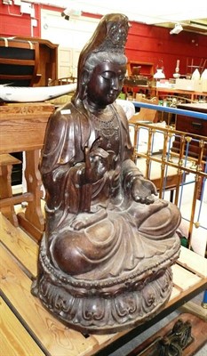 Lot 817 - Large bronze figure of Guanyin