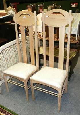 Lot 830 - Pair of Rennie Macintosh-style chairs