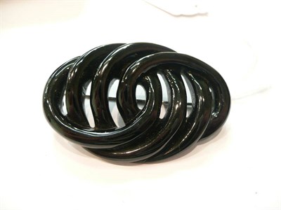 Lot 77A - A Whitby jet entwined brooch