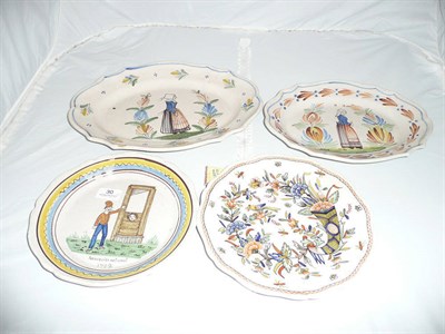 Lot 30 - Four Faience plates