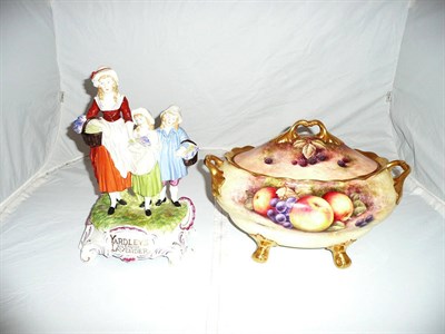 Lot 37 - Coalport fruit painted tureen and cover and a Yardley's Lavender group (a.f.)