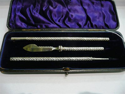 Lot 61 - A cased silver calligraphy set