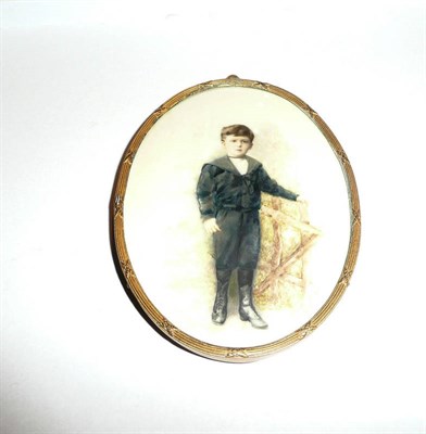 Lot 74 - Oval miniature of a young boy