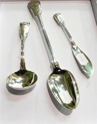 Lot 87 - Basting spoon, ladle and butter knife