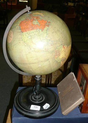 Lot 100 - A Philips 9-inch Terrestrial Globe by Selfridge & Co. Ltd., Oxford Street, London, on a turned...