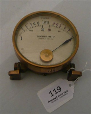 Lot 119 - A Brass Gradient Meter by Tapley & Co., Totton, Southampton, patent no.21517, 1910, with...