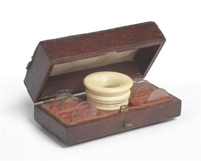 Lot 122 - A Small 19th Century Ivory Micro-Photograph Viewer, with ring turned body, screw adjustment for...