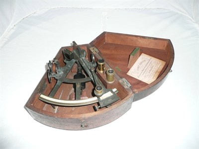 Lot 143 - A 19th Century Oxidised Brass A-Frame Sextant by Reynolds & Wiggins, 10 King St., Tower Hill,...