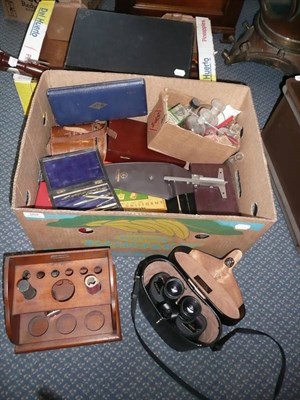 Lot 163 - Mixed Instruments, including an Otis King calculator, in leather case and card box, four sets...