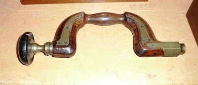 Lot 164 - A Brass Mounted Beech Brace by David Flather & Sons, Solly Works, Sheffield, the ebony head...