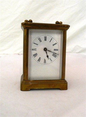 Lot 187 - Brass carriage timepiece