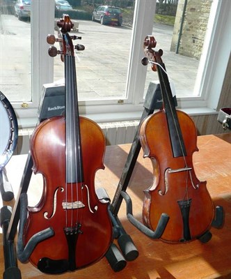 Lot 209 - A 20th Century French 3/4 Size Violin, no label, with 335mm two piece back, with a bow, in a...