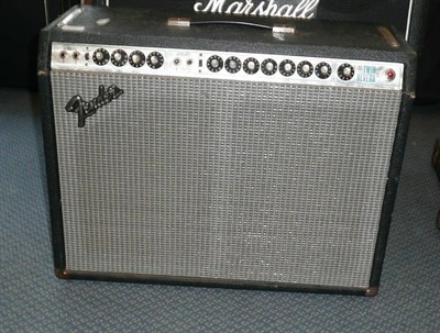 Lot 225 - A Fender Silver Face Twin Reverb Guitar Combo Amplifier, with two normal two vibrato inputs, 1970s