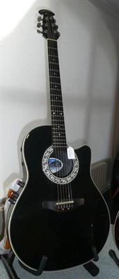 Lot 230 - A 1985 Ovation Custom Balladeer Electro-Acoustic Guitar, with shallow body and single rounded...