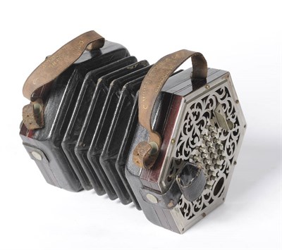 Lot 244 - A Wheatstone Forty Eight Key English System Hexagonal Concertina, with pierced chrome ends,...