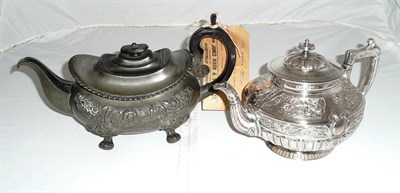 Lot 264 - Two Britannia metal teapots