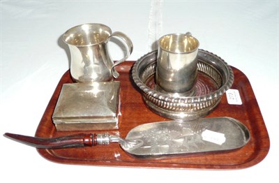 Lot 273 - Two silver mugs and sundry