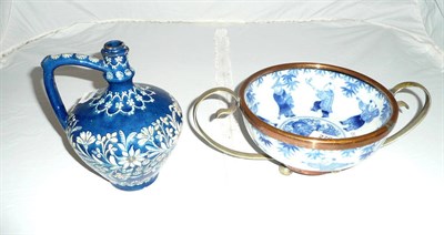 Lot 276 - Chinese bowl on plated stand and a Thorne ewer