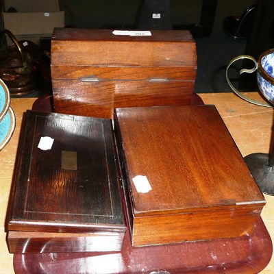 Lot 282 - 19th century hinged box and a rosewood box with drawing instruments