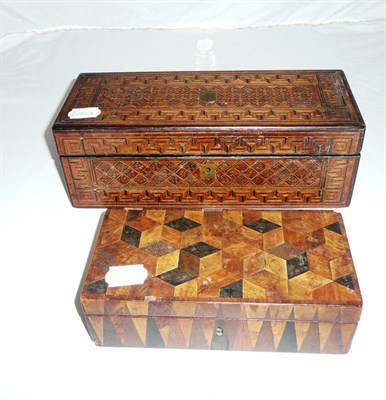 Lot 288 - Two 19th century parquetry boxes