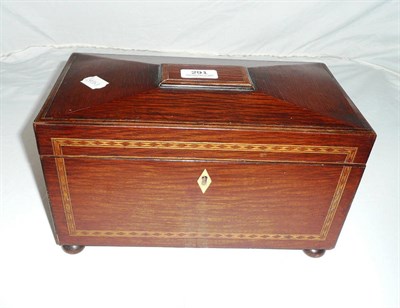 Lot 291 - A Patridge wood inlaid tea caddy