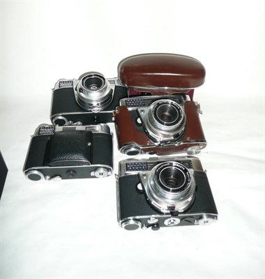 Lot 306 - Four Kodak Retina Cameras:- Retina IIIC Type 28 No.71988 with Heligon 50mm lens; Retina IIIS...