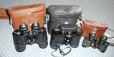 Lot 319 - Three Cased Pairs of Binoculars:- Zeiss Wetzlar 7 x 50 Field 7.1 No.83662; Boots Ascot 10 x 50...