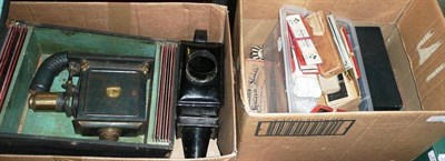 Lot 337 - A Collection of Tinplate Toy Magic Lanterns and Strip Slides, including a boxed Bing lantern,...