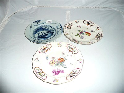 Lot 357 - Two 19th century Meissen plates and a 18th century plate