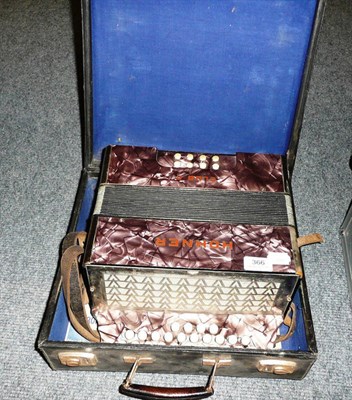 Lot 366 - A Hohner accordion in box, model Club II