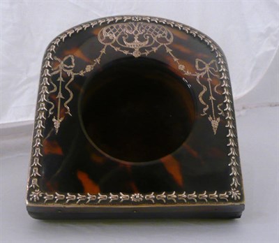 Lot 387 - Silver and tortoiseshell clock case