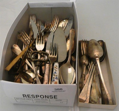 Lot 388 - A quantity of silver and plated flatware